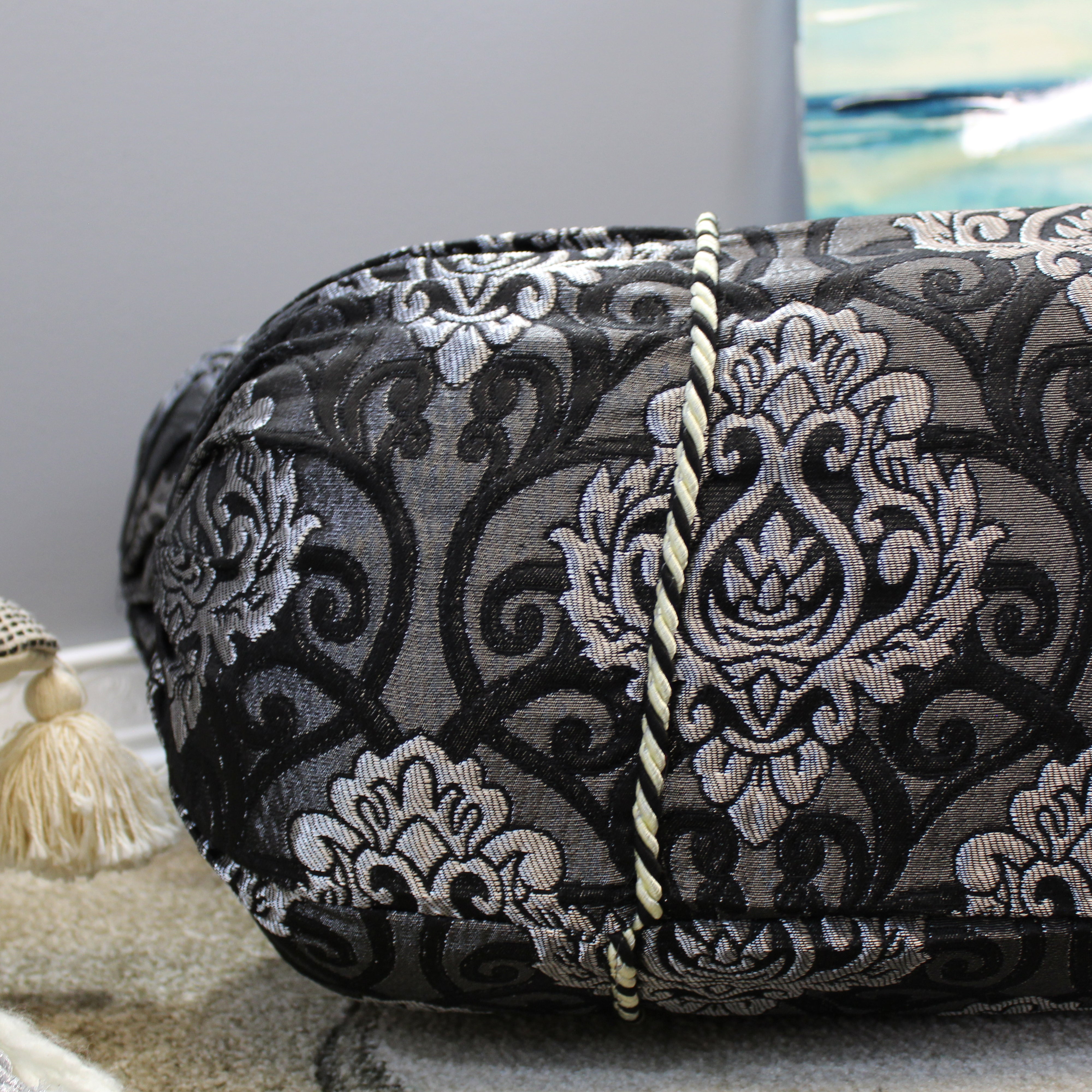 Silver 2024 bolster cushion