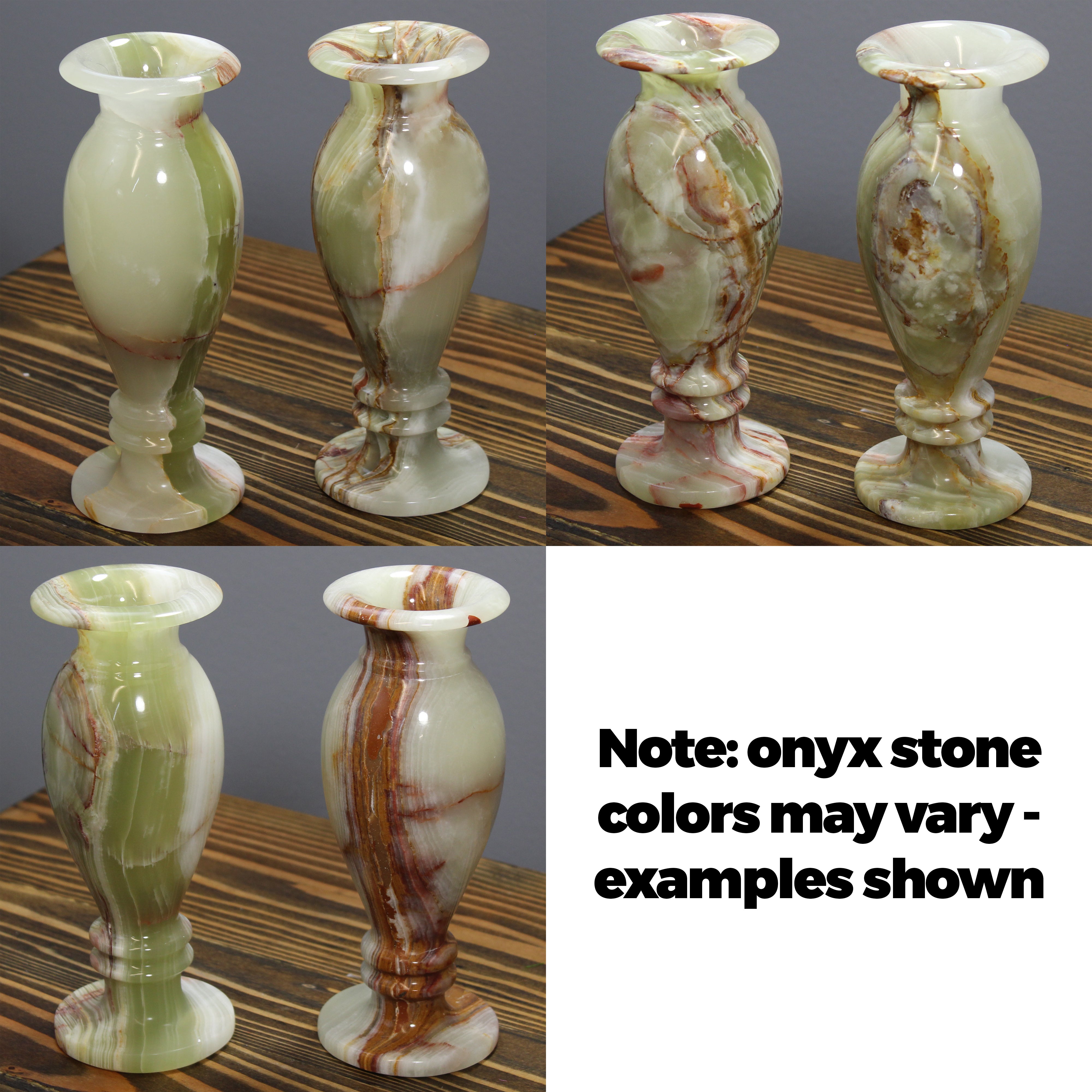 Green onyx natural real jemstone vase ②